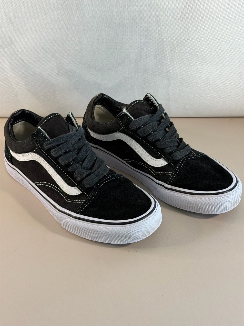 Vans Black and White Old Skool Low-Top Sneakers - Women's